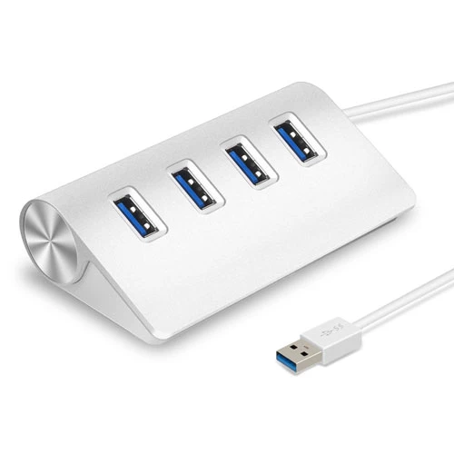 USB3.0 Hub - 4 Ports, Aluminum, 5Gbps, File & Video Transfer, U Disk, Flash Drive, Mouse, Camera