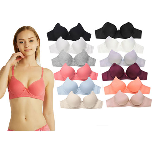 Ladies Full Cup Plain Cotton Bra Pack of 6