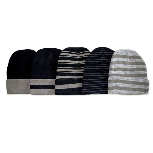  Men's Acrylic Beanie 5 Pieces